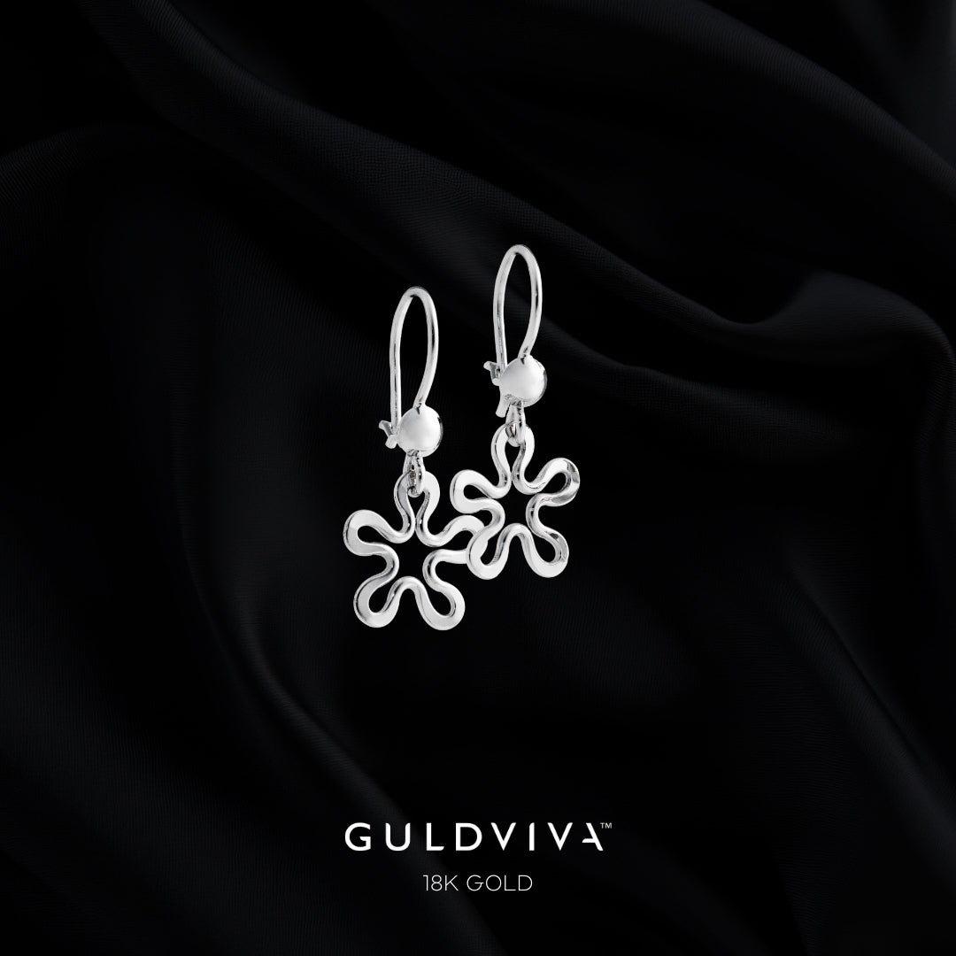 Blomman™ earrings 18K white gold